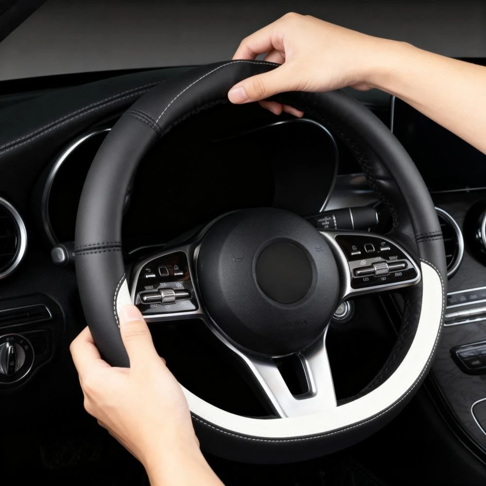 

Кожаный чехол из микрофибры D-образной формы 38 см, автомобильный чехол на руль для Suzuki Swift 2017 2018 2019 2020 2021 2022, спортивные автоаксессуары