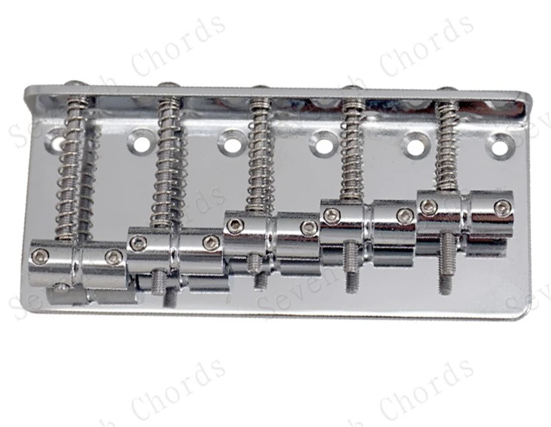 Silberne 5-Saiten-E-Bass-Gitarrenbrücke, Zubehörteile für Musikinstrumente – Detail 5