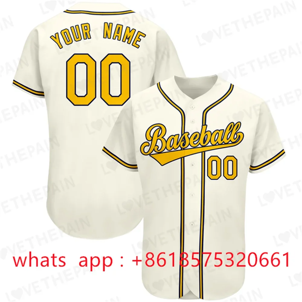 Custom Sports Fan Baseball Jersey Make Your Own Shirt Print Design Team Name/Number Softball Sport Shirt Training Uniform Men's