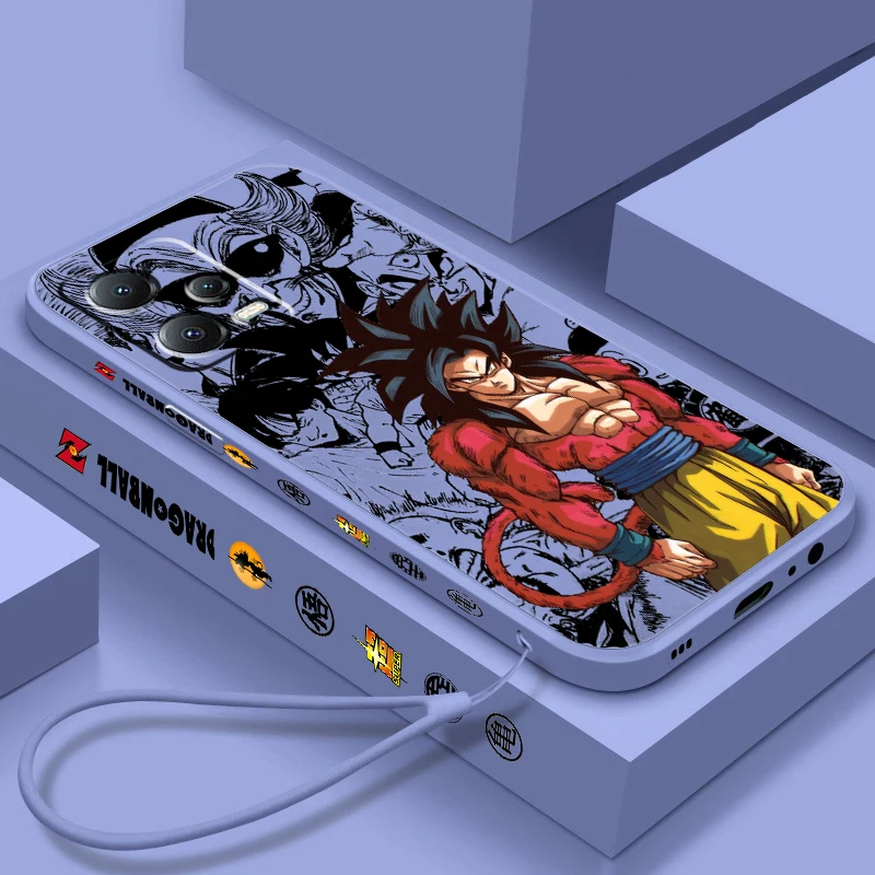 

Luxury D-Dragon Ball Anime Cool Liquid Left Rope For Xiaomi Redmi Note 13 12 12S 12R 11 11T 11S 10 10S Pro Plus 5G TPU