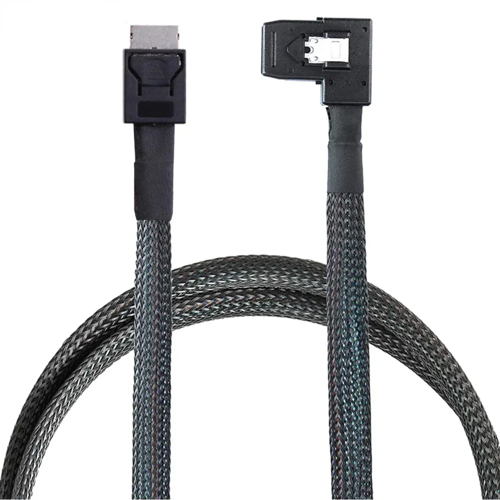 High-Quality Oculink SAS 8611 4I to MINI SAS SFF-8087 Left Angle Adapter Cable for High-Speed Internal Connections