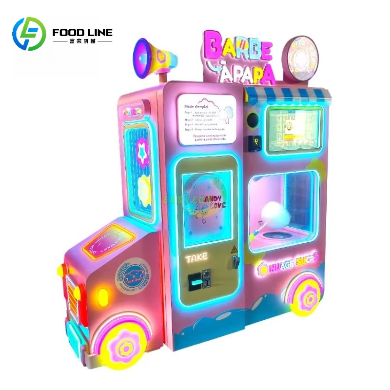 Cotton Candy Robot Making Machine With Sugar Candy Floss Vending Machine cotton candy machine kids