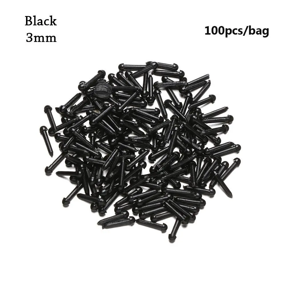 

100Pcs Safety Black Plastic Safety Thread Eyes Curved Eyes Crafts Plastic Craft Doll Eyes Black 3mm/4mm/5mm/6mm