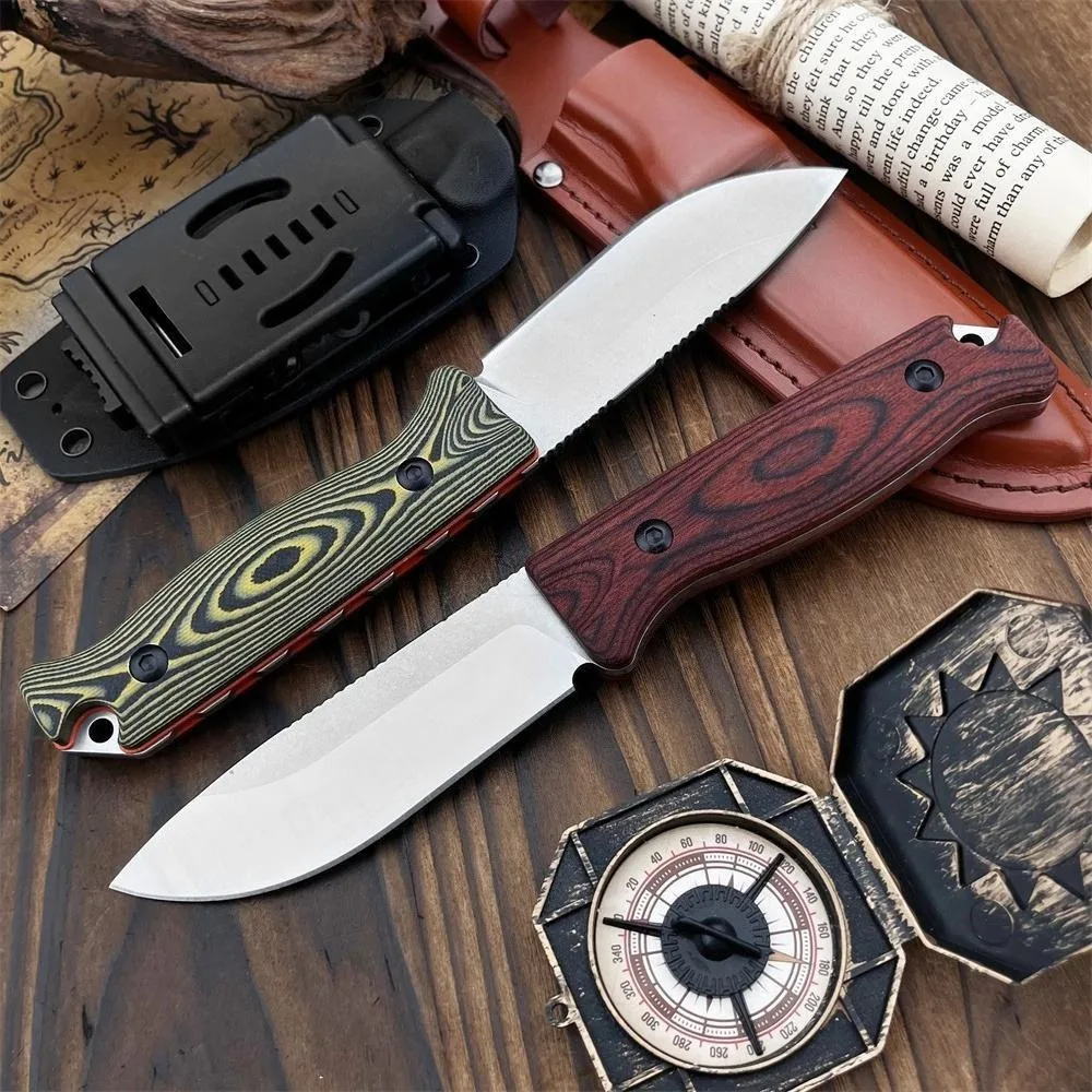 

Портативный прочный нож с фиксированным клинком 8Cr13Mov, стабильная деревянная рукоять, цельнокованый, для выживания на природе и туризма