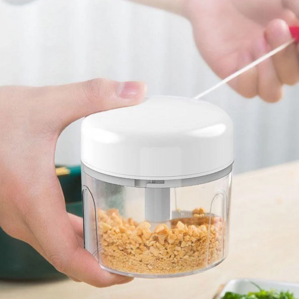 

Mini Manual Garlic Chopper Portable Kitchen Food Mincer for Garlic Ginger Vegetables Meat Fruits Transparent Non Slip Cup