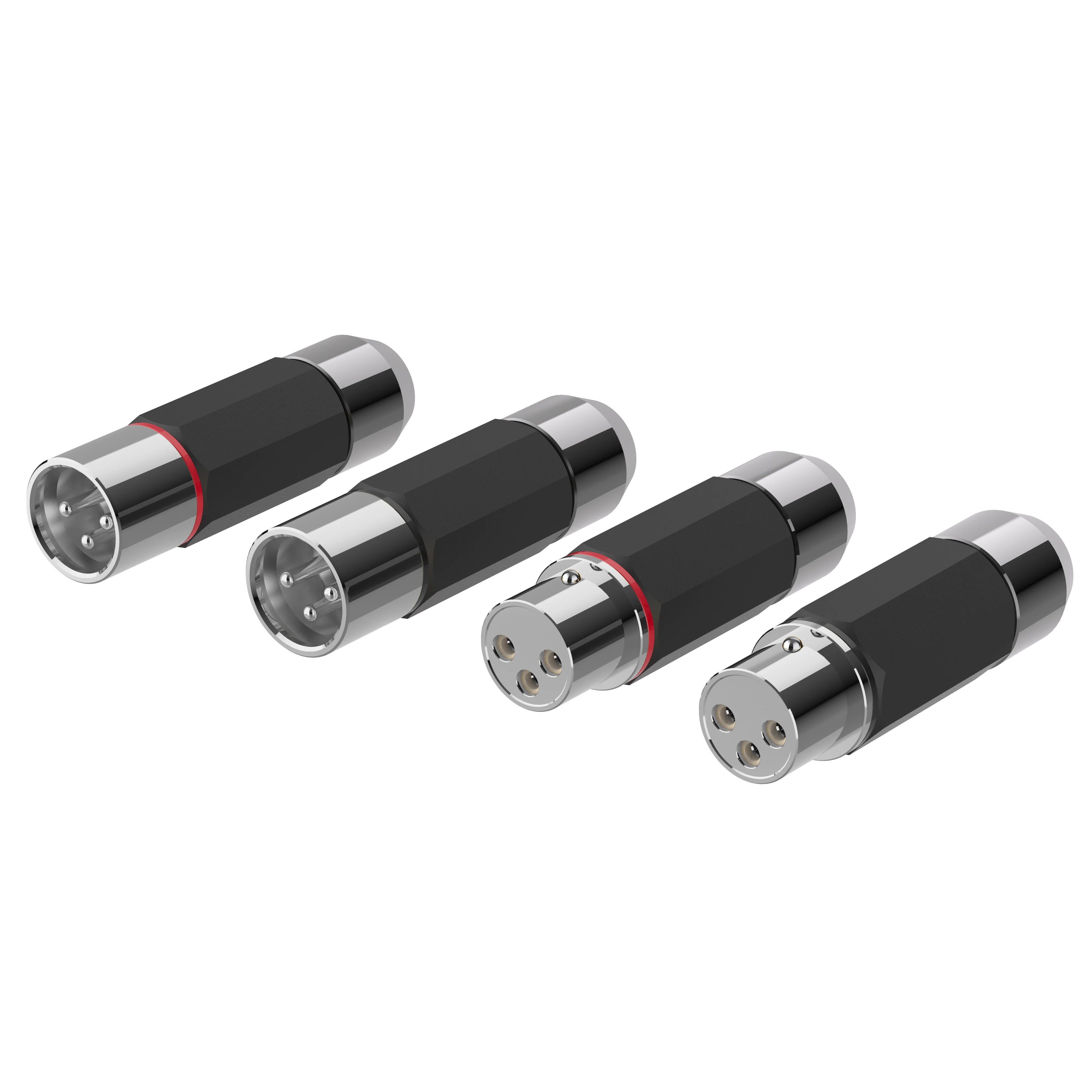 Monosaudio XMF709R XLR Balanced Male Female Plugs 99.998%Pure Copper Rhodium-plated Amplifier Welding Microphone Plug