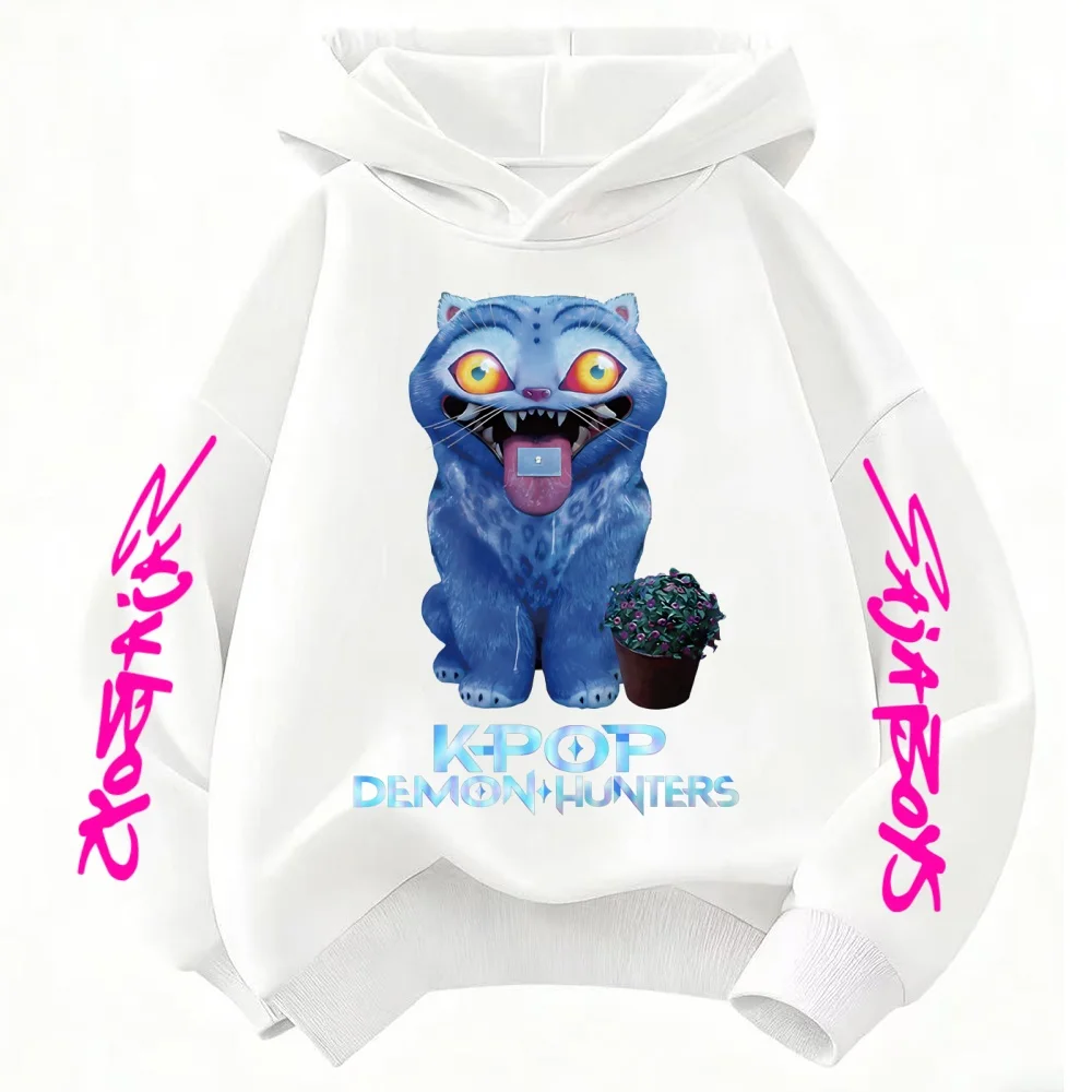 

Men Women Hoodies KPop Demon Hunters Graphic Sweatshirts Fleece Warm Hooded Pullovers 2025 Fashion Male Sudadera Print Top