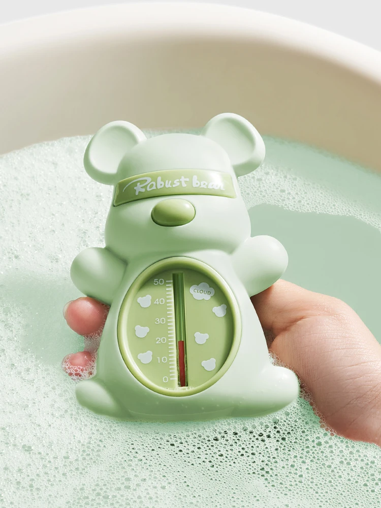 OUYUN Bear Baby Bath Water Thermometer, Mercury-Free, ABS Shell, Kerosene Liquid, Floating 0-50°C, Fast Reading