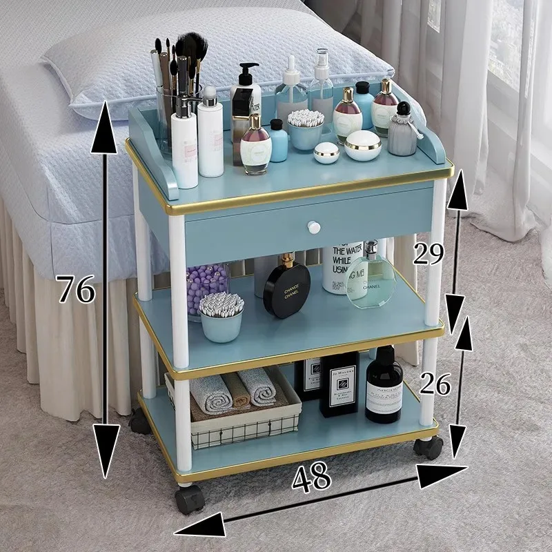 Carrito de almacenamiento para salón de belleza, carrito para cosméticos, peluquería, maquillaje, Hospital Médico, Con Ruote, muebles ZT50ST