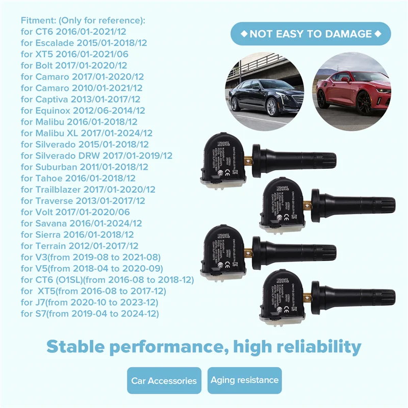 Reifendrucküberwachungssensor 433 MHz TPMS 13540602 für Cadillac CT6 XT5 Malibu GMC Terrain Opel Antara Viva Buick Enclave