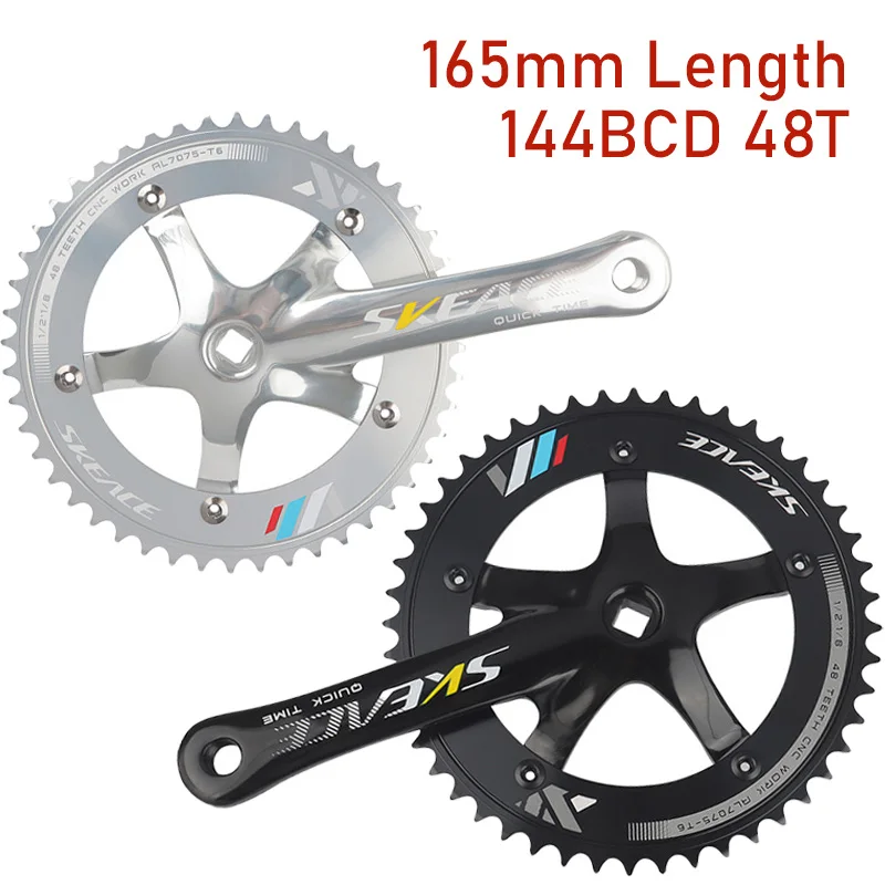 

SKEVCE 144bcd Track crankset bcd 144 chainring square bicycle crank set 165mm bicycle crank arm fixed gear MTB Integrated Crank