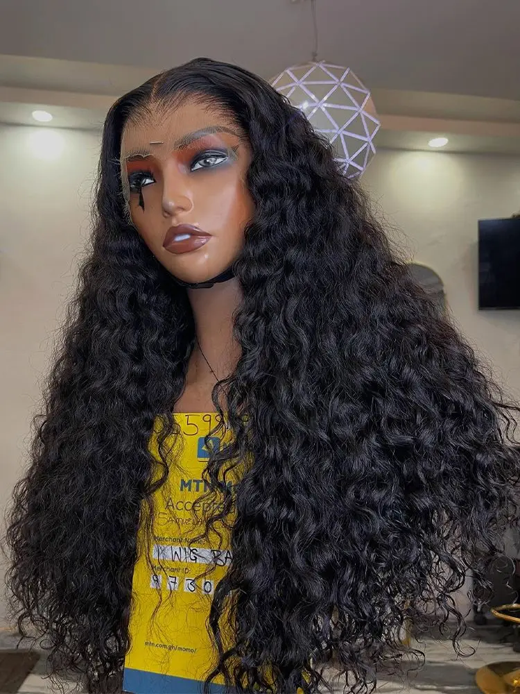 

Hidden Strap 360 Lace Deep Wave Front Wigs Human Hair Glueless 5X5 Lace Pre Cut Curly Water Wig Pre Plucked 13X4 Lace Front Wig