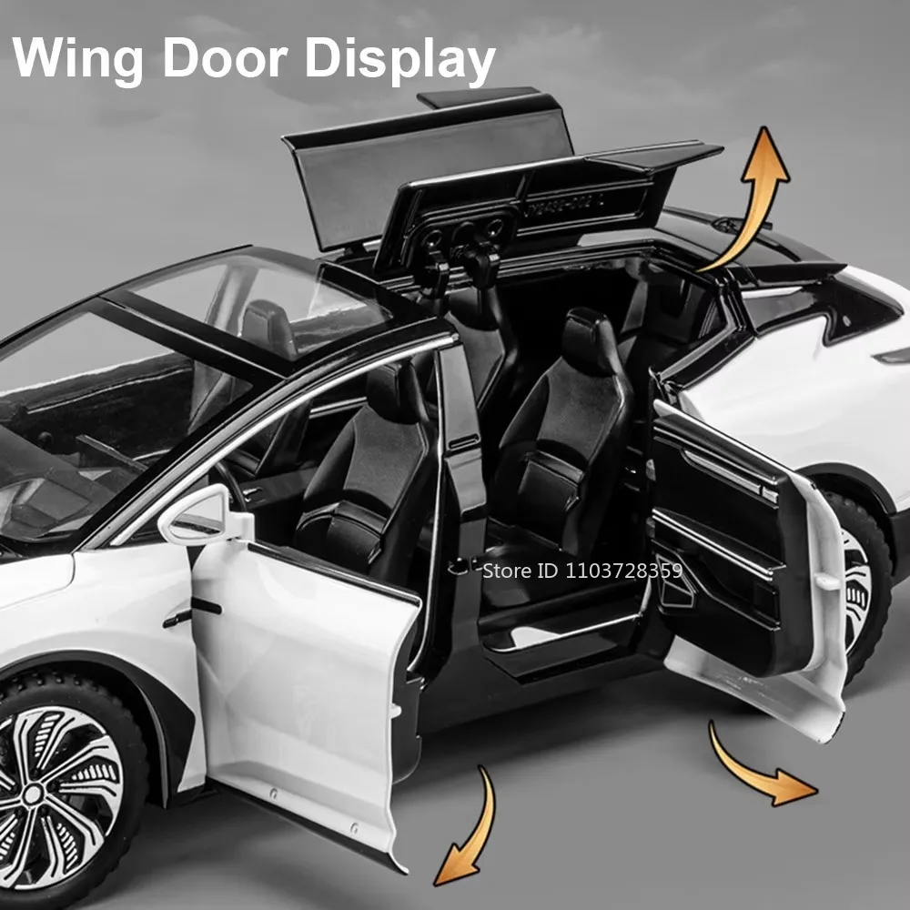 1:22 Schaal HiPhi X RAV4 Auto Speelgoed Modellen Metal Diecast Geluid Licht Trek Deuren Geopend Simulatie Voertuig Speelgoed voor Kinderen Geschenken