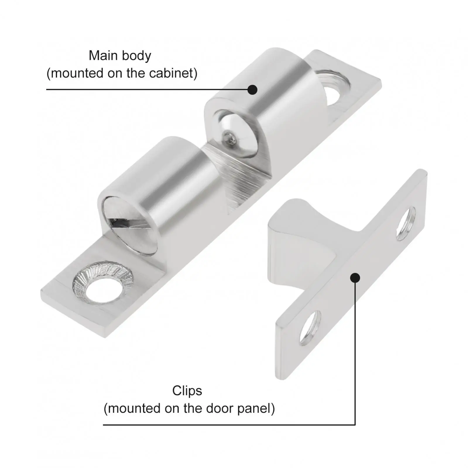 Premium-Material Edelstahl Messing Catch Latch Doppel kugel verschluss