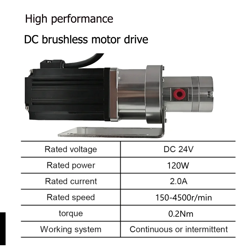Magnetic Drive Gear Pump With Servo Motor / 0~10bar Pressure / 0ml~900ml/min Flow Range / 0.3cp~10000cp Viscosity Range