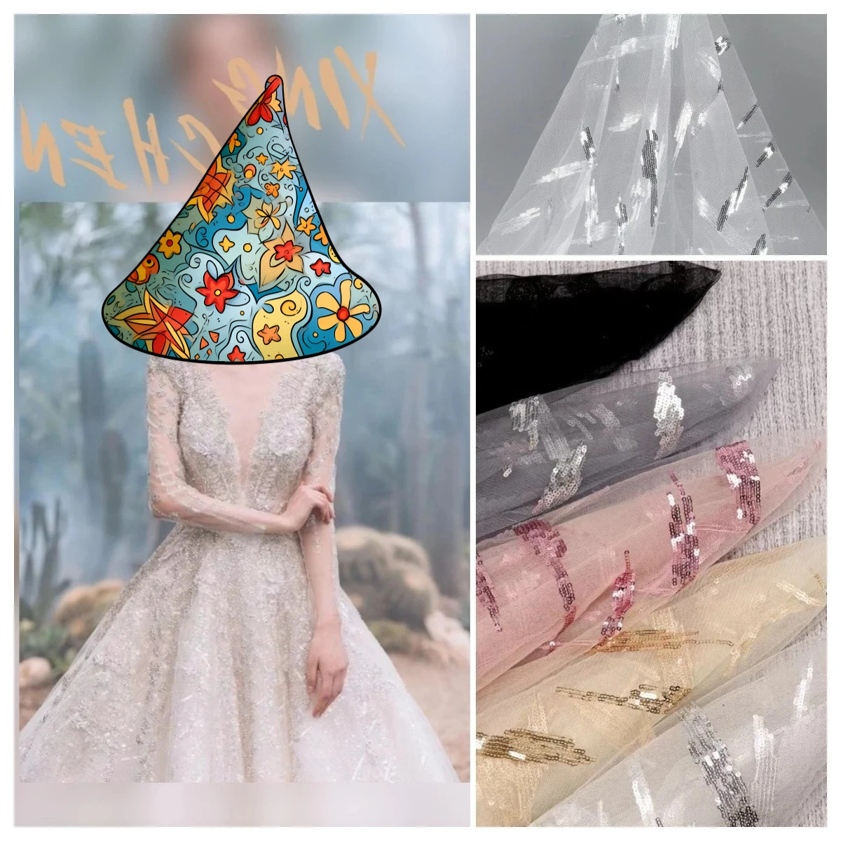 

Свадебное платье из бисера, сетчатая ткань с вышивкой, разноцветная ткань с молниями и блестками, платье, свадебная вышивка, ткань с люверсами, кружевная отделка