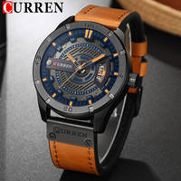 CURREN Date Men Watch New Top Luxury Brand Sport Military Army Business Male Clock Leather Quartz Wrist Mens Watches Gift 8301