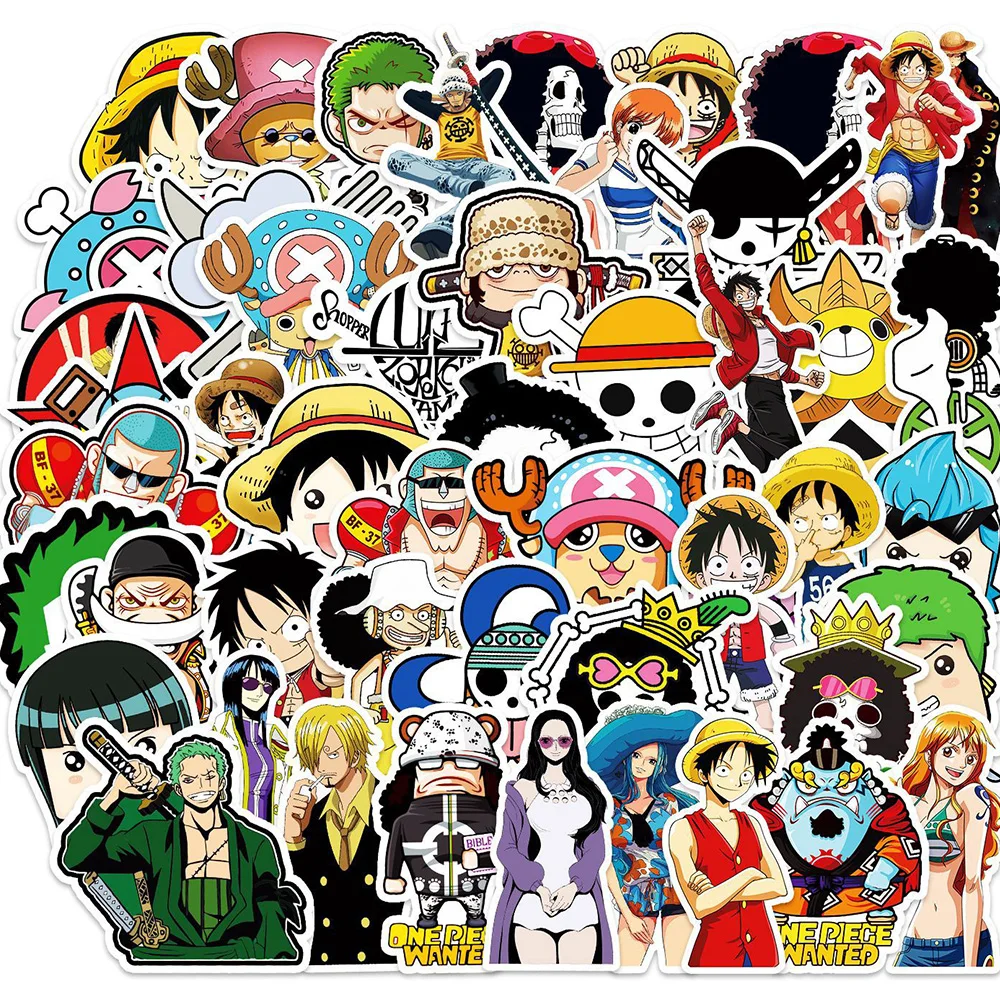 

10/30/50pcs One Piece Graffiti Stickers Waterproof Cool Cartoon Decal DIY Phone Laptop Classic Kids Reward Anime Sticker Toys