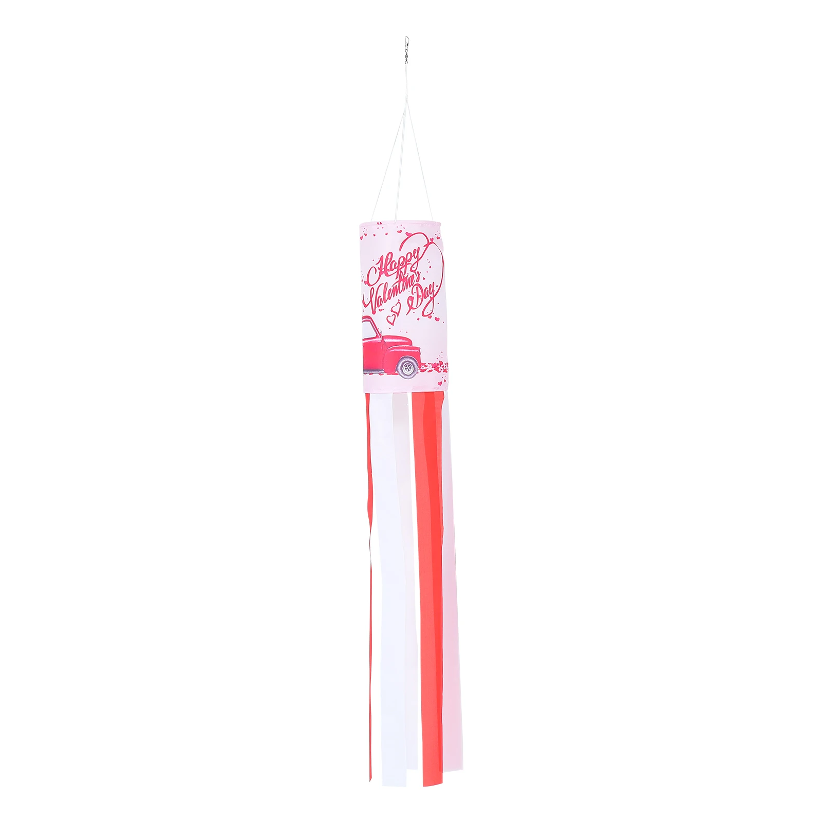 

Outdoor Windpipe Flag Heart Pattern Windsock Polyester Valentine Day Decoration