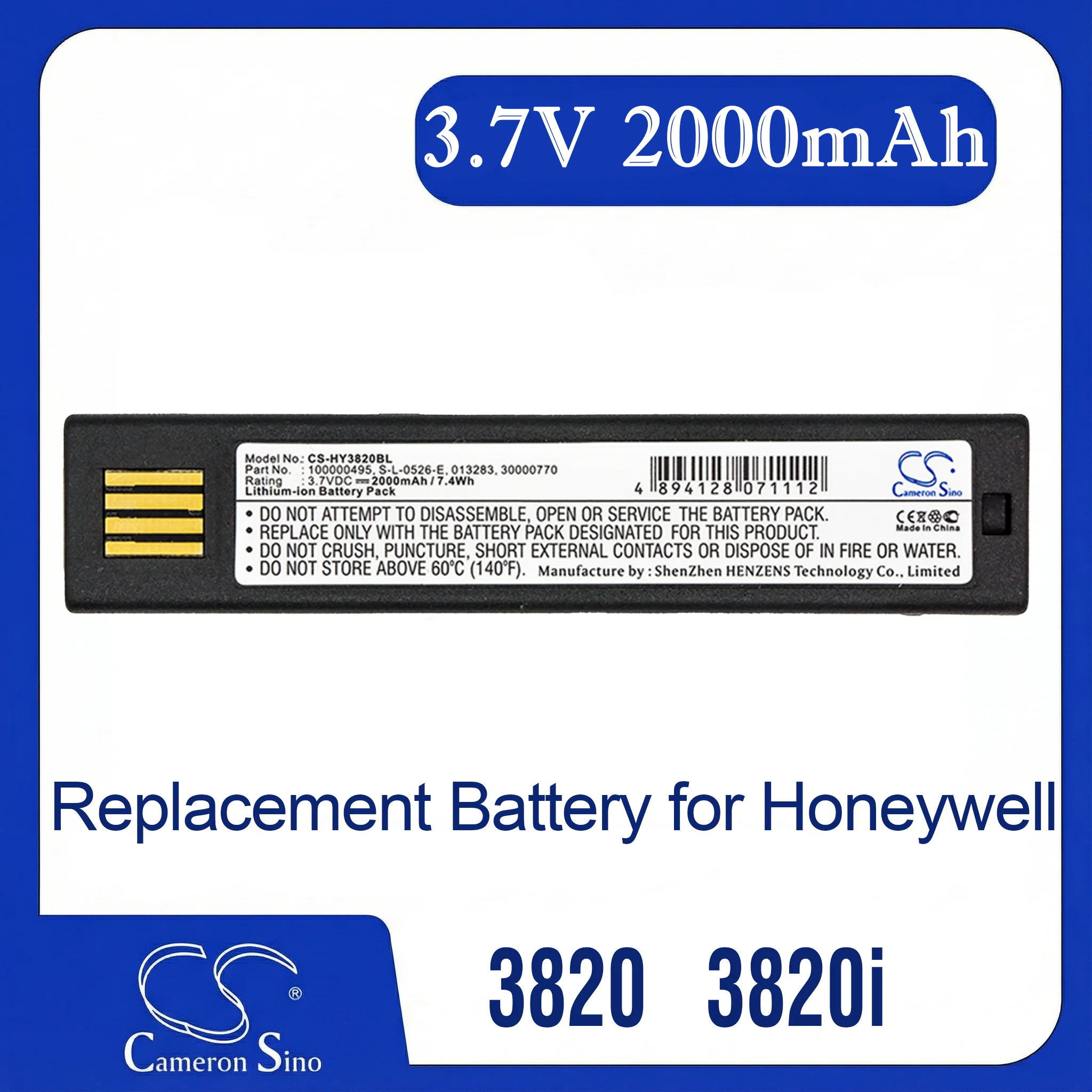 

Cameron Sino Replacement Battery for Leuze IT 1452, IT 1902G, IT 3820, IT 4820, Fits P/N 50105384