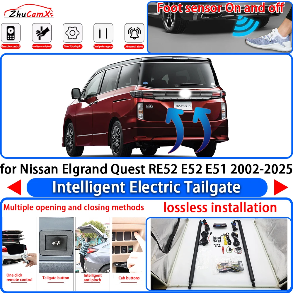 ZhuCamX for Nissan Elgrand Quest RE52 E52 E51 2002-2025 OEM Power Liftgate Trunk Electric Suction Tailgate Tail Gate Lift Strut