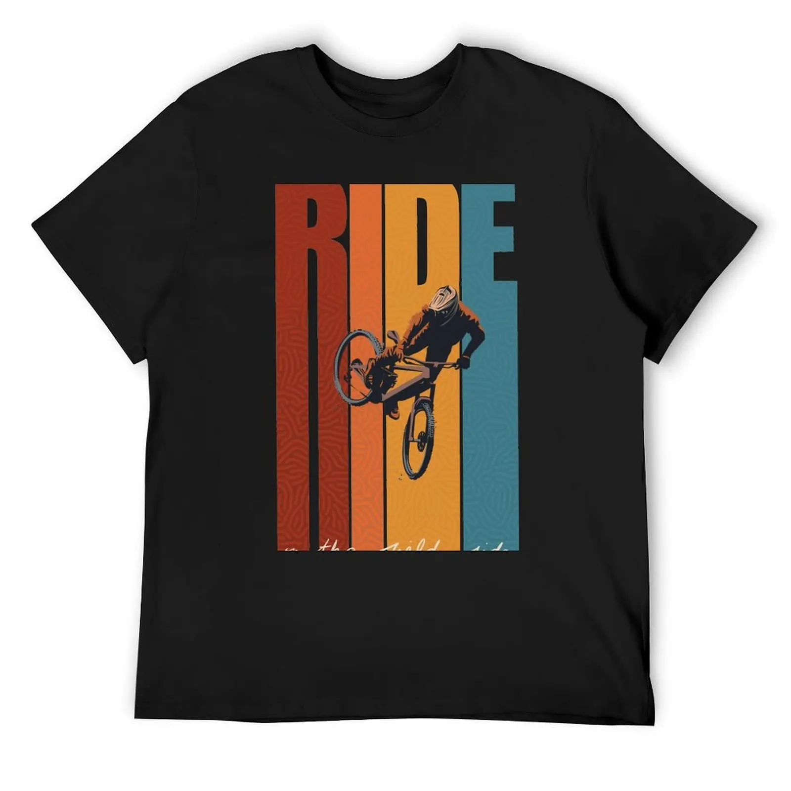 Retro Ride On The Wild Side Mountain Bike Art T-Shirt anime stuff tees oversizeds t shirts men