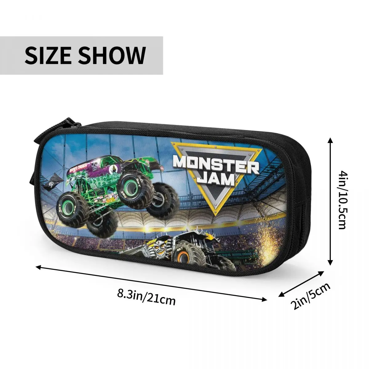 클래식 몬스터 잼 패턴 연필 케이스 학생 선물 펜 상자 연필 가방 대용량 연필 주머니 펜 홀더