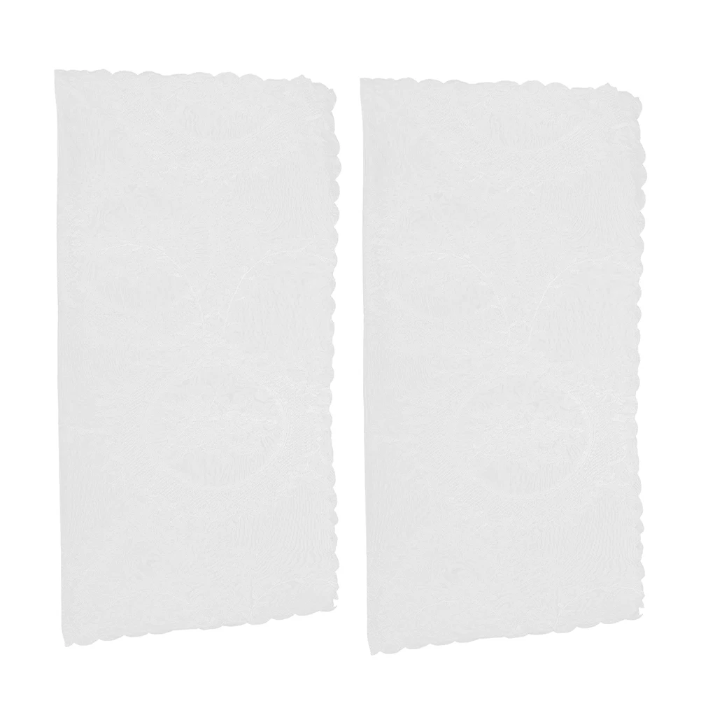 

2Pcs Mirror Cover Table Doilies Lace Dustproof Crochet Round Desk Cloth Bedside Dressing Bath Mirror