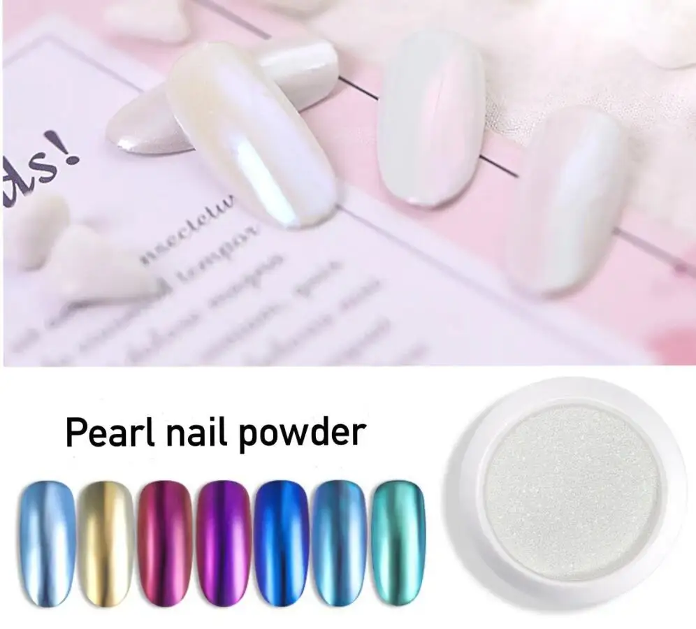 1 Box Pearl Nail Glitter Powder Aurora Mirror Metallic Effect Shiny Holographic Nail Chrome Polish Manicure Decoration Pigment&8