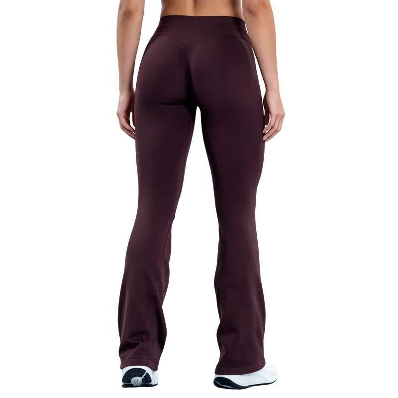 Micro Flared Leggings für Damen: Yoga-Hose mit Po-Lifting-Effekt, Bauchkontrolle, Hoher Taille, Elastisch, Weich, für Fitness, Gym, Workout und Sport – Detail 10