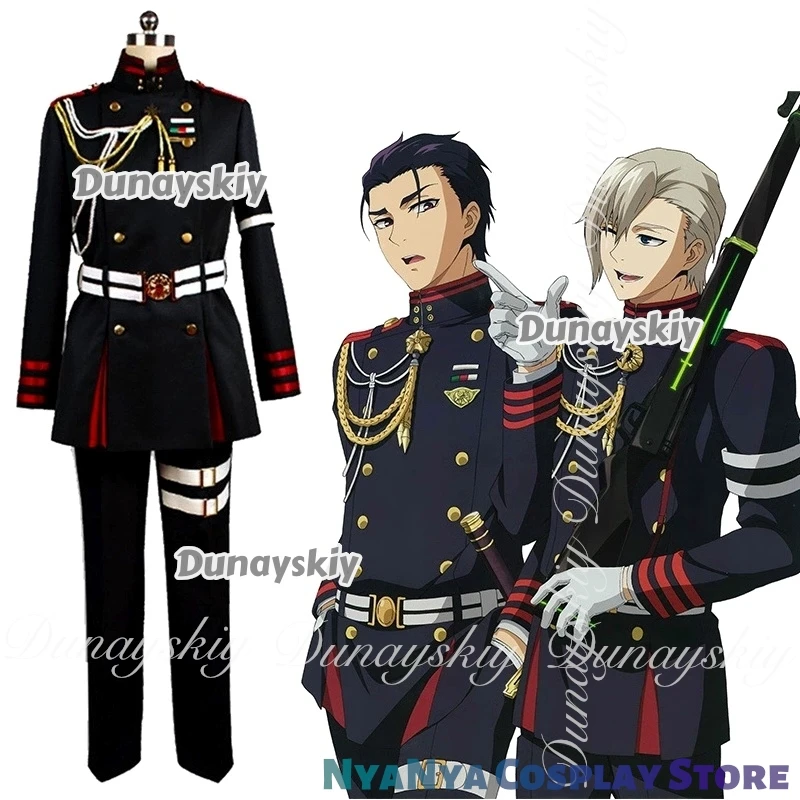 ساروف من النهاية أنيمي هيراجي شينيا جورين إشينوز كوسبلاي مع زي قتال أسود وأحمر زي الهالوين كوسبلاي كوستيبوم جميع المجموعة