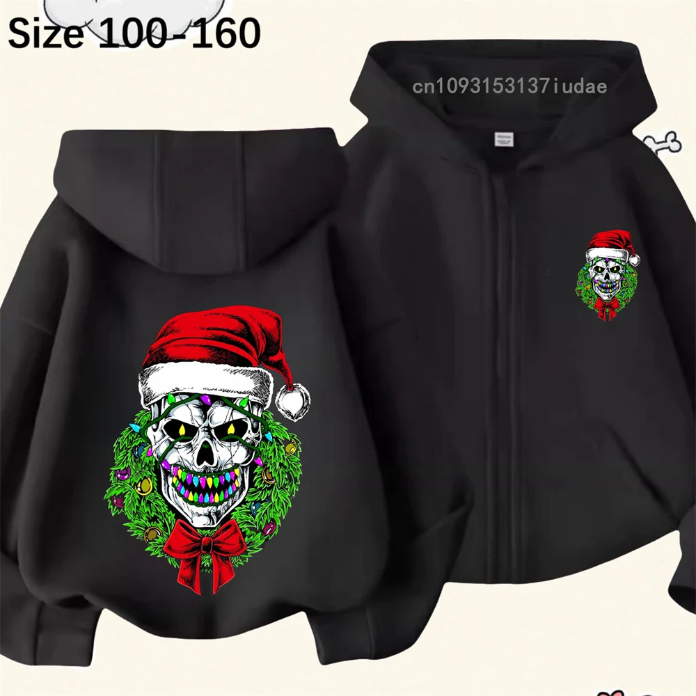 

Christmas Hat Hoodie Children's Clothing Girl's Clothing Fashion Baby Boy's Clothing Autumn Warm Sports Zipper Shirt Coat Top