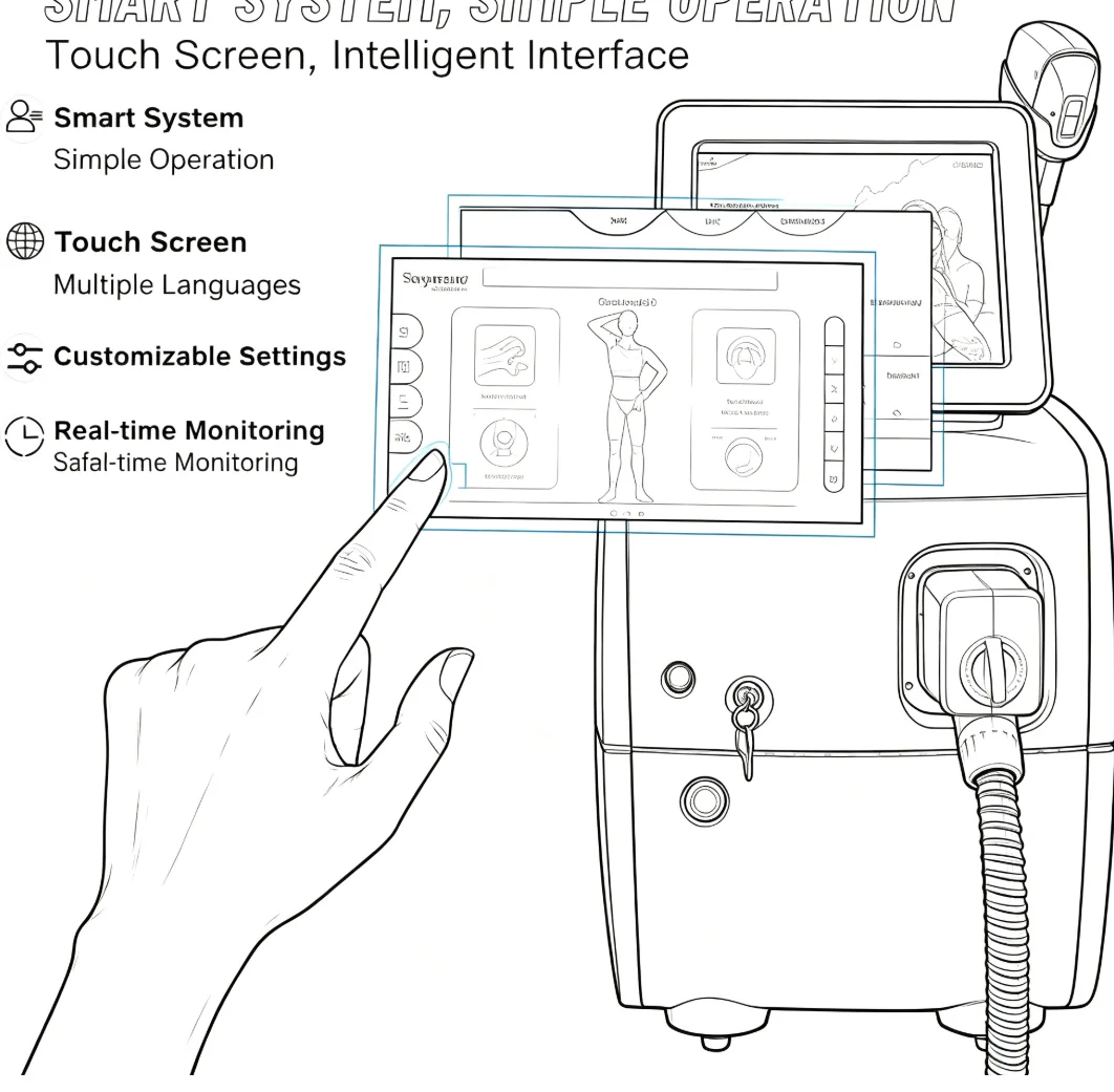 Portable 5‑Wavelength 755 808 830 940 1064nm Diode Laser Hair Removal Machine 10 Bars FAC Ice Cooling Salon Epilator Device