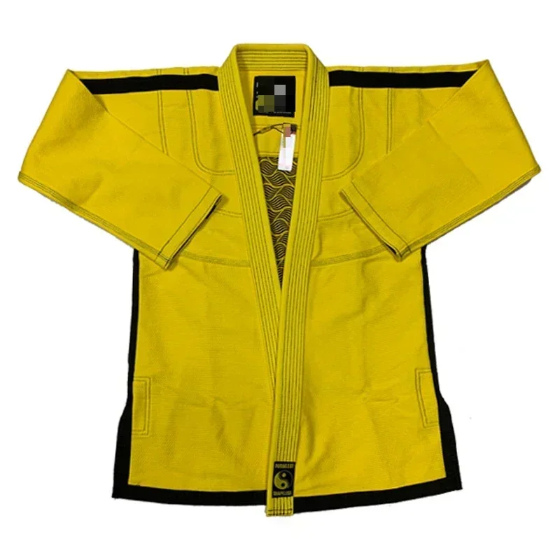 Yellow Gi Brazilian Jiu Jitsu Gi BJJ Kimono Jiu-Jitsu Uniform for Adult Women Men Without Belt