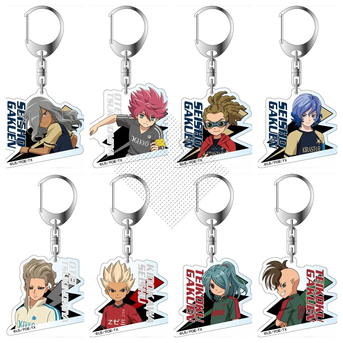 

Game INAZUMA ELEVEN 11 Keychain Doll Anime Mamoru Endo Shuya Fubuki Atsuya Goenji Shiro Acrylic Keyring Pendant for Gift