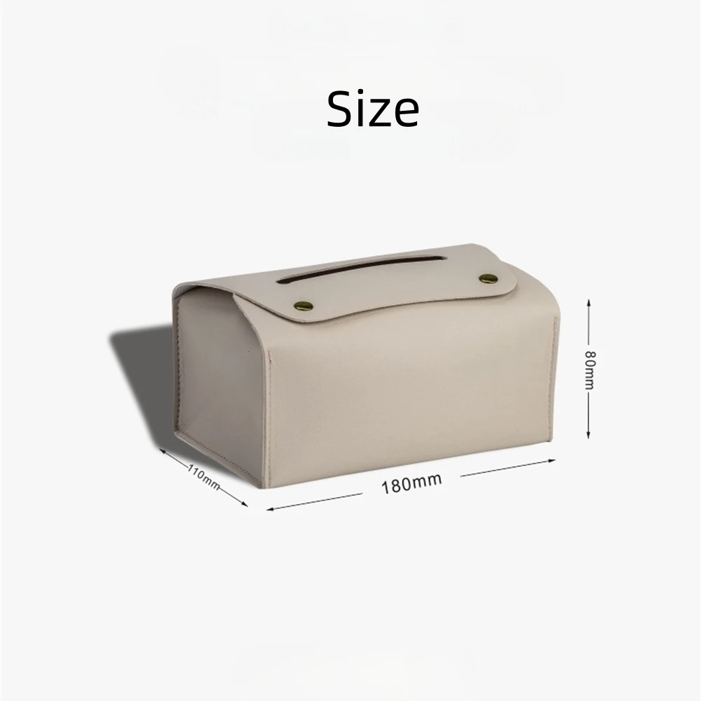 Simple Solid Color Tissue Box Household Table PU Leather Napkin Holder Waterproof Storage Sundries Case Car Paper Organizers Box