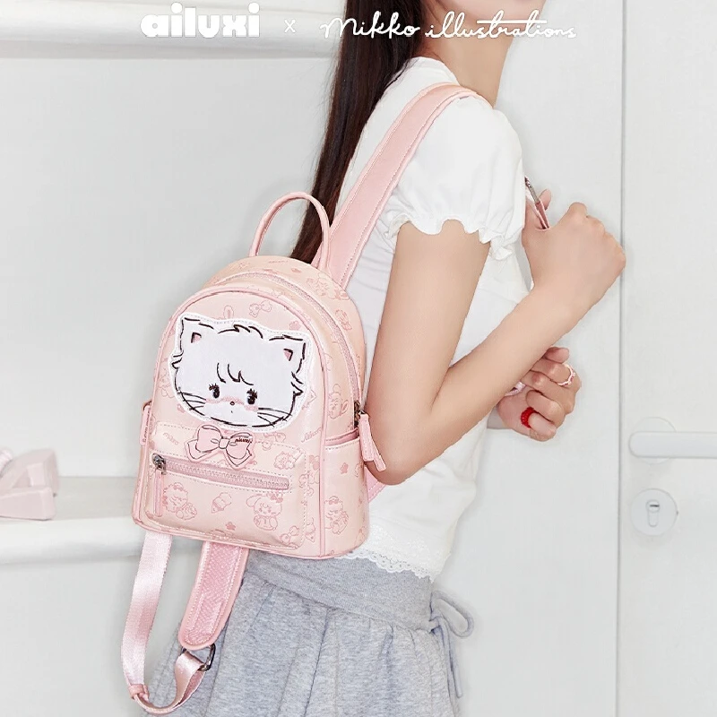 

Kawaii Mikko Sakura Printing Series Backpacks Lattle Large Capacity Backpack Commuting Schoolbags For Girl Anime Peripheral Gift