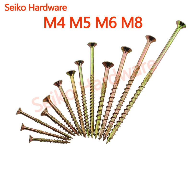 M4 M5 M6 M8 Plum groove countersunk head cut tail knurled wood screw, wood structure special anti cracking extended wood screw