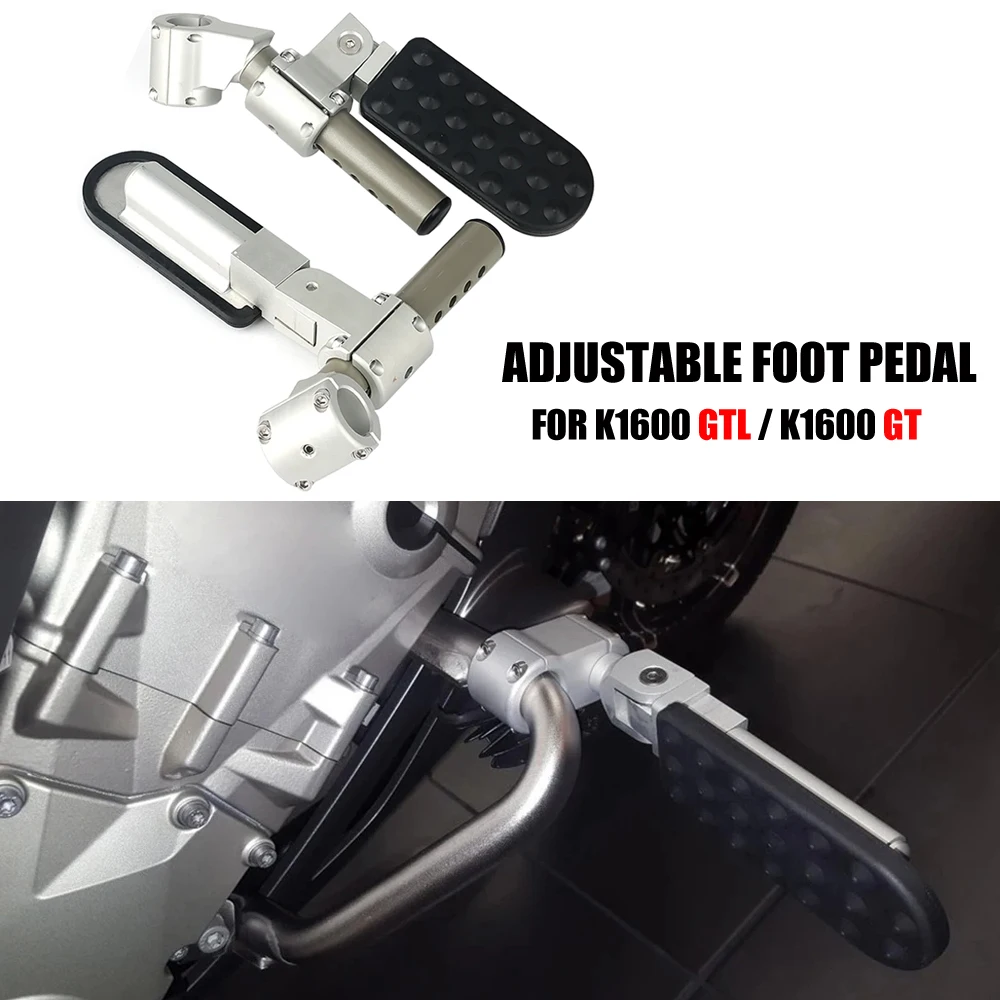 Motorcycle Adjustable Folding Foot Pegs Rest Pedal Set Footpeg Footrest Kit For BMW K1600GTL K1600GT K 1600 GT GTL 2010-2016