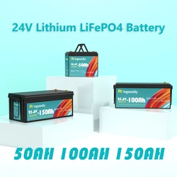 24V 50AH 100AH 150AH Lifepo4 Battery Pack Lithium Rechargeable With Bms For Golf Car Outdoor Solar Inverter RV Trolling Motor