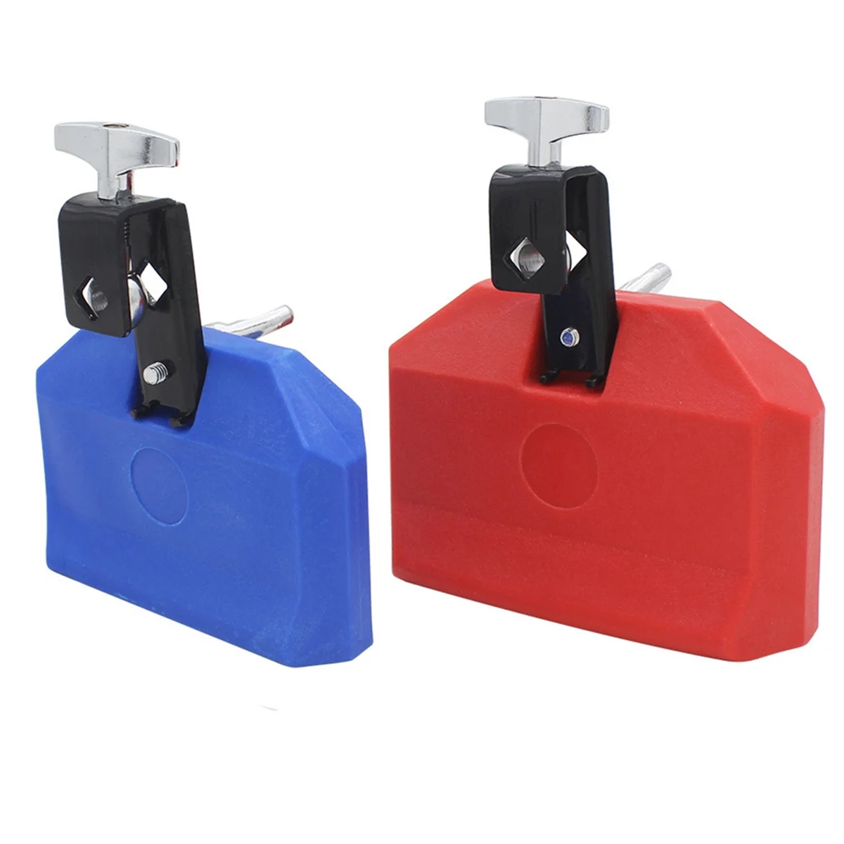 Drum Cow Bell, Plastic Percussion Instruments Block Noise Makers with Plastic Rod Stick for Drum Set Cow Bell Drum Blue