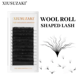 XIUSUZAKI Woolly Curl W Shaped Bloom Automatic Flowering Premade Fans Eyelashes Extensions Natural Soft Individual Lashes