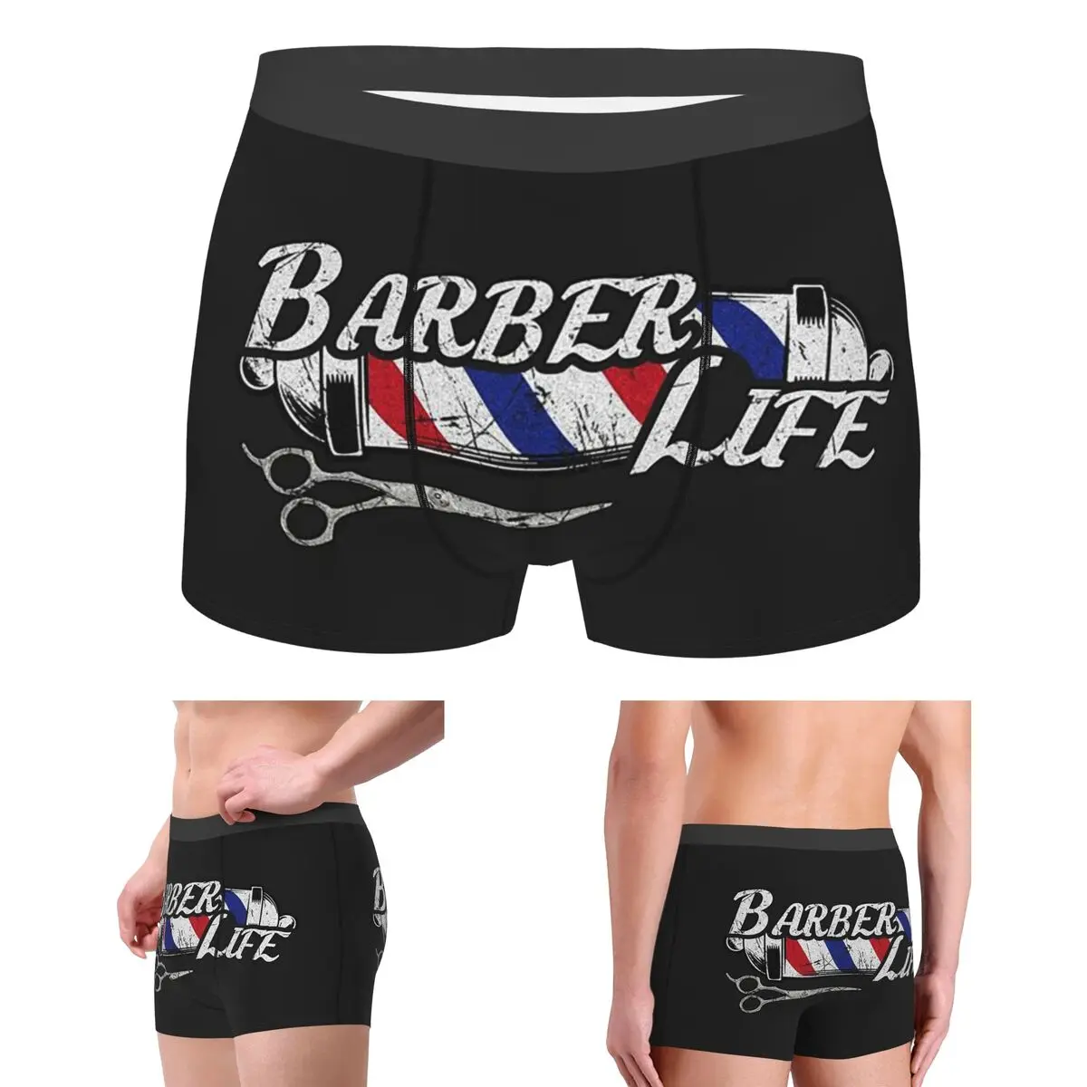

Boxer Underpants Shorts Barber Shop Sign Entrance Panties Men Breathable Underwear for Homme Man Boyfriend Gift