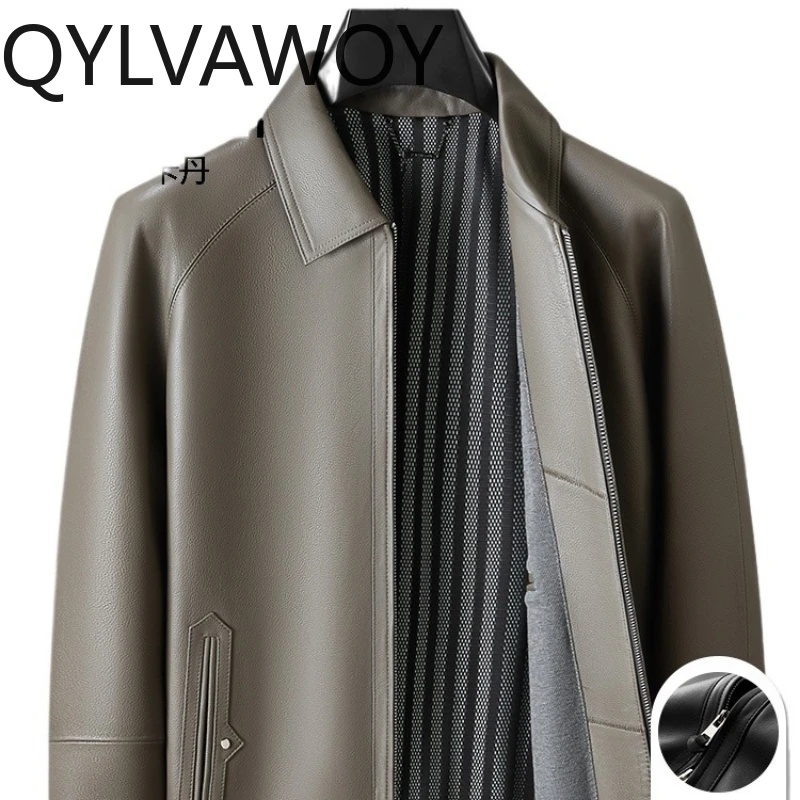 

QYLVAWOY 2200, осенне-зимняя мужская кожаная куртка из натуральной овчины, деловая повседневная верхняя одежда в новом стиле, lederjacke herren LJ2625