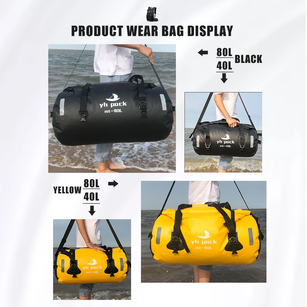 Motorcycle Bag Waterproof MTB Bike Trunk Bag Rear Travel Luggage Carrier Portable Saddle Seat Cycling Acessoriy 40L/66L/80L/90L