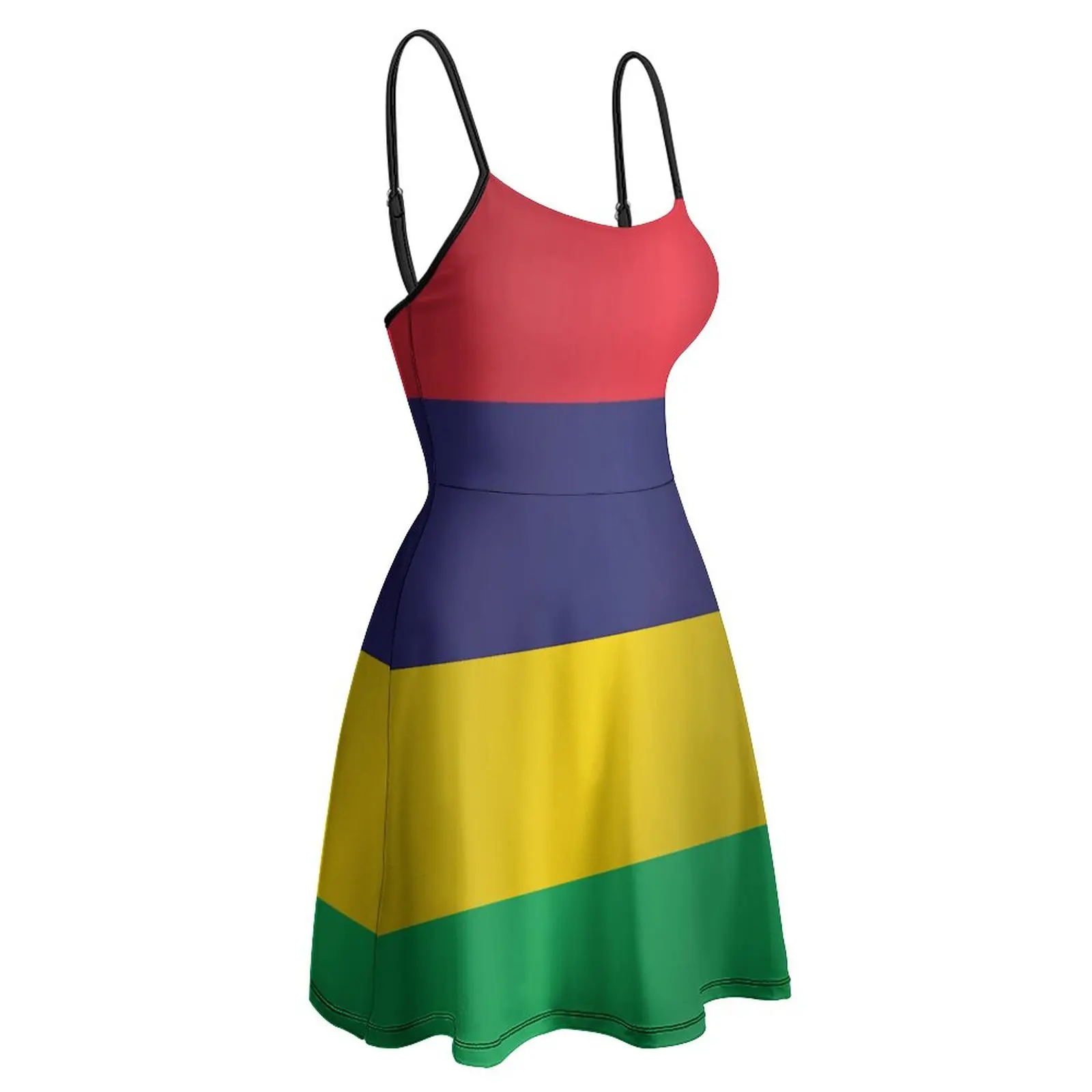 Sexy Mauritius Flag Women's Sling Dress Casual  Clubs  Woman's Dress Strappy Dress Unique