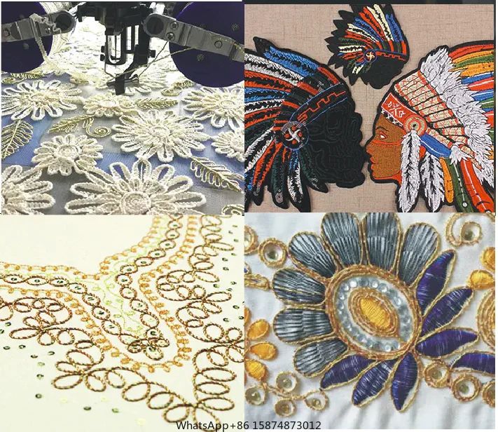 Multi funcional automático 1200 Rpm usou novas máquinas de bordar de computador 6head