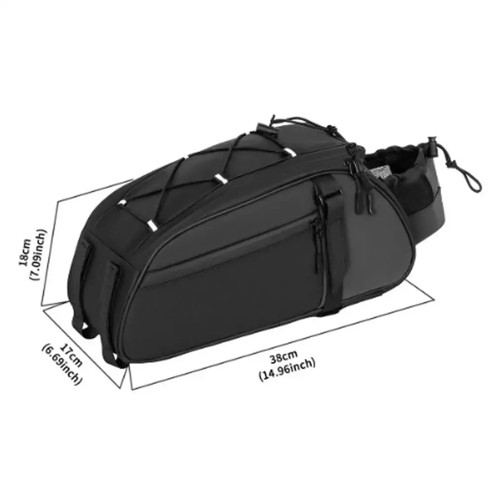 Bolsa multifuncional para porta-malas de bicicleta, grande capacidade, bolsa para selim de ciclismo, reflexiva, armazenamento de bagagem, para uso ao ar livre, rack traseiro, viagem