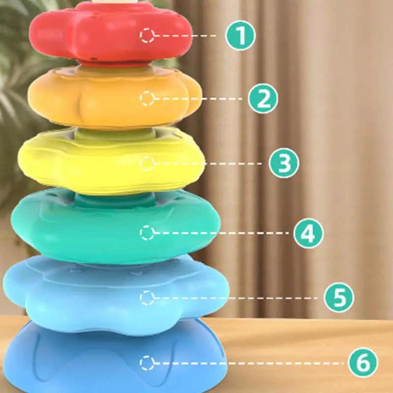 Rainbow Ring Stacker Toys Ring Stacker Interactive Toy Educational And Interactive Learning Stack Toys For Kids Girls Boys