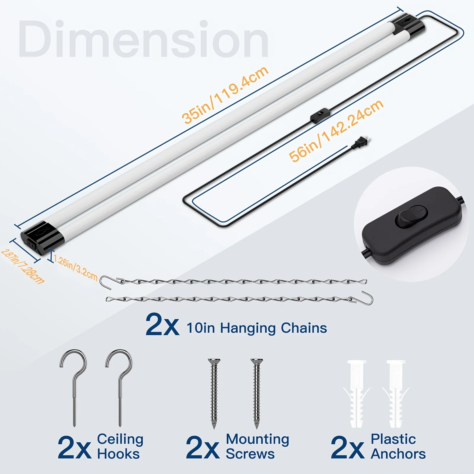 4/10 Pack Linkable LED Utility Shop Light, 4 FT Integrated Fixture for Garage, 40W Equivalent 250W, 6500K Daylight, Surface And Suspension Mount, Fluorescent Light Fixture Replacement, Black view 4